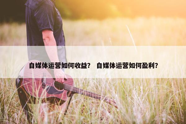 自媒体运营如何收益？ 自媒体运营如何盈利？