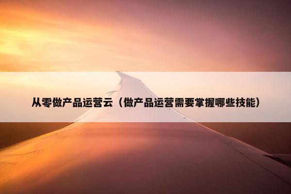 从零做产品运营云（做产品运营需要掌握哪些技能）