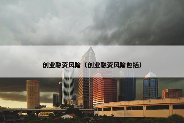 创业融资风险（创业融资风险包括）