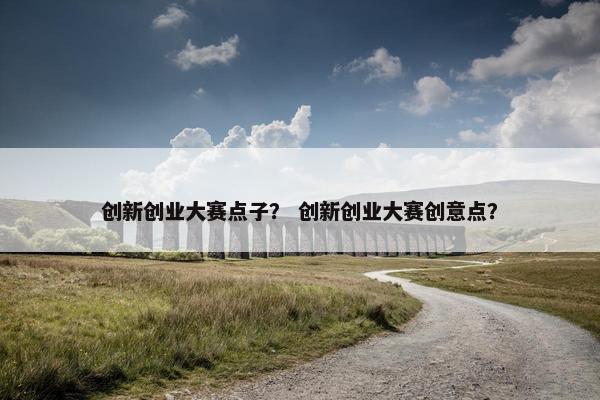 创新创业大赛点子？ 创新创业大赛创意点？