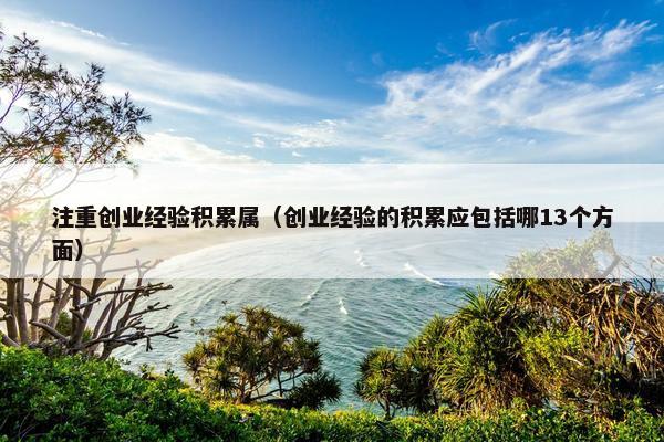 注重创业经验积累属（创业经验的积累应包括哪13个方面）