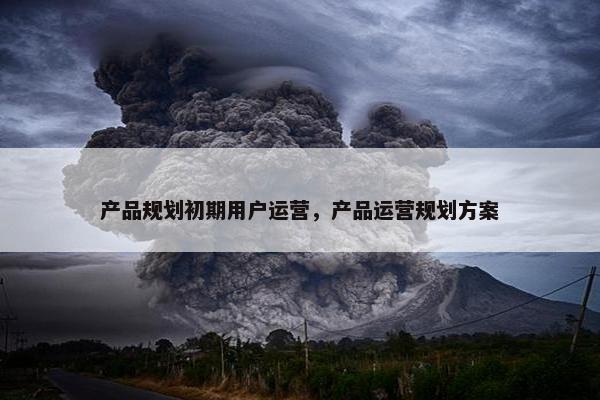 产品规划初期用户运营，产品运营规划方案