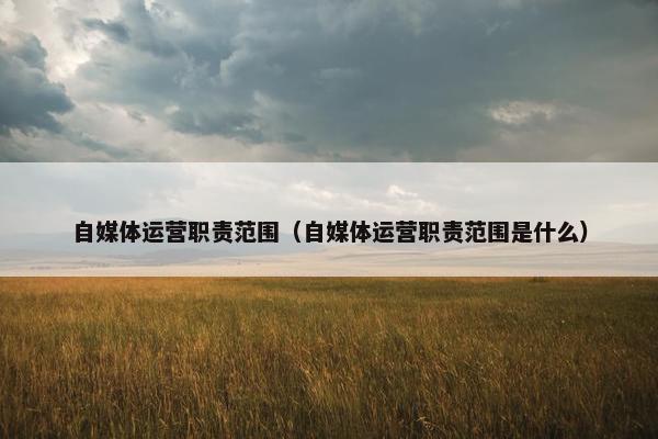 自媒体运营职责范围（自媒体运营职责范围是什么）