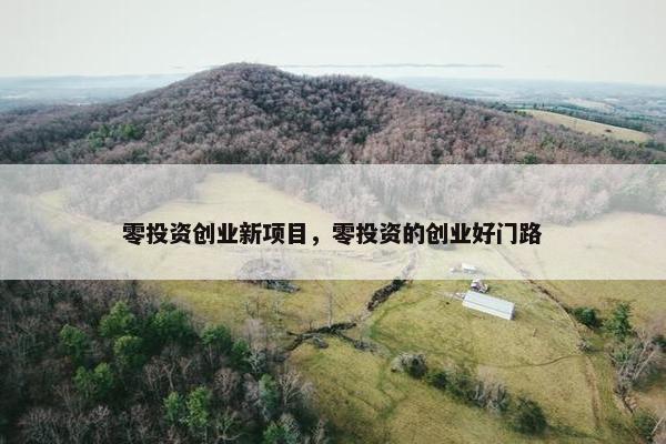 零投资创业新项目，零投资的创业好门路