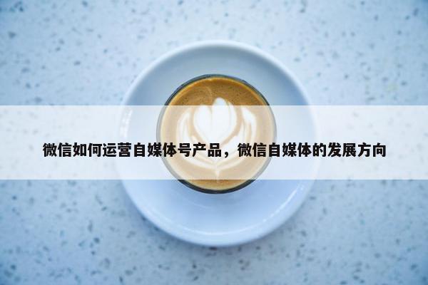 微信如何运营自媒体号产品，微信自媒体的发展方向