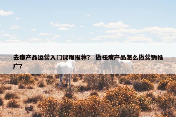 去痘产品运营入门课程推荐？ 做祛痘产品怎么做营销推广？