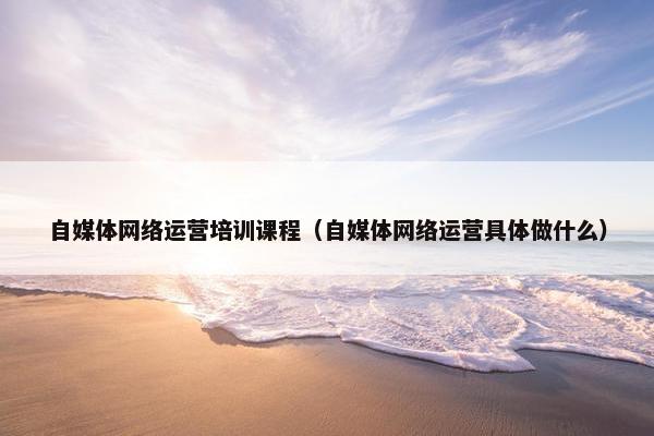自媒体网络运营培训课程（自媒体网络运营具体做什么）