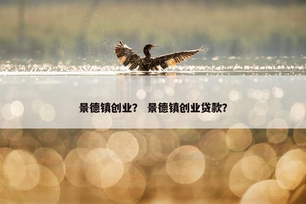 景德镇创业？ 景德镇创业贷款？