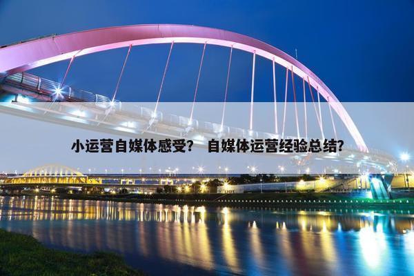 小运营自媒体感受？ 自媒体运营经验总结？