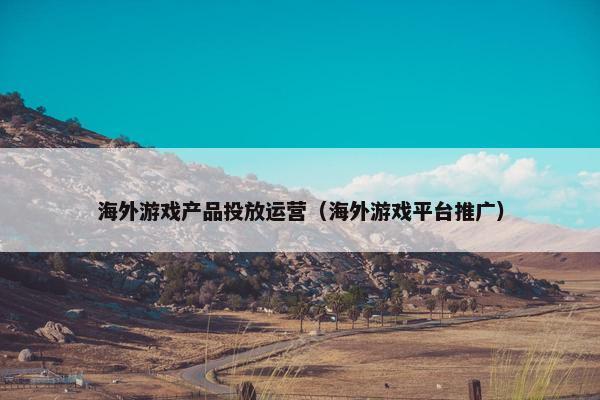 海外游戏产品投放运营（海外游戏平台推广）