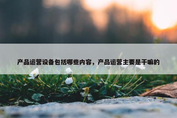 产品运营设备包括哪些内容，产品运营主要是干嘛的