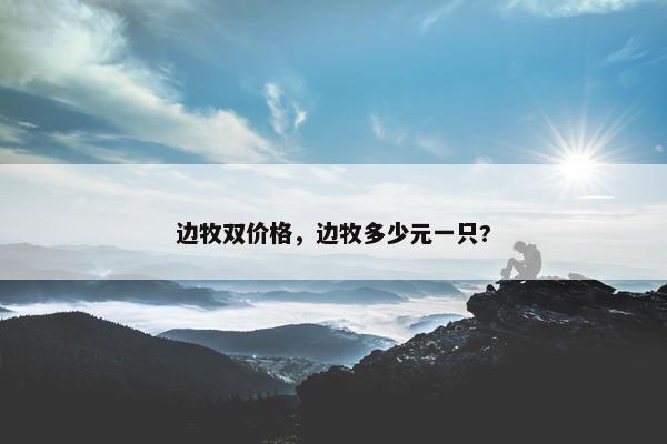 边牧双价格，边牧多少元一只?