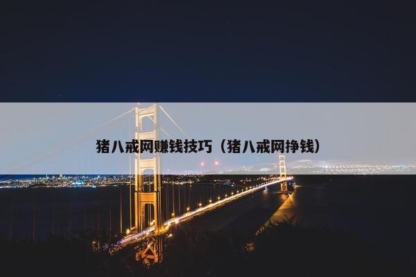 猪八戒网赚钱技巧（猪八戒网挣钱）
