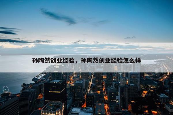 孙陶然创业经验，孙陶然创业经验怎么样