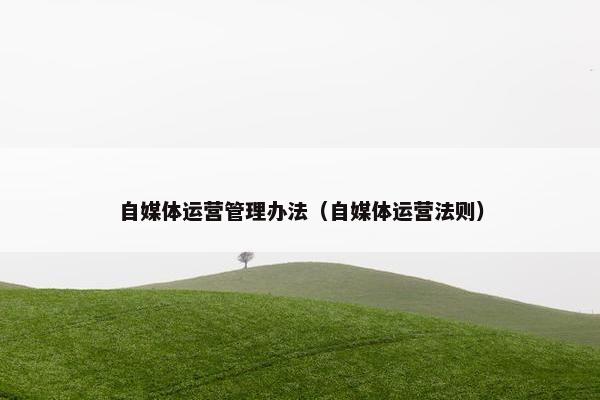 自媒体运营管理办法（自媒体运营法则）