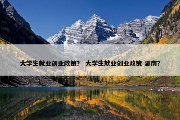 大学生就业创业政策？ 大学生就业创业政策 湖南？