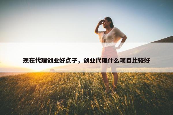 现在代理创业好点子，创业代理什么项目比较好