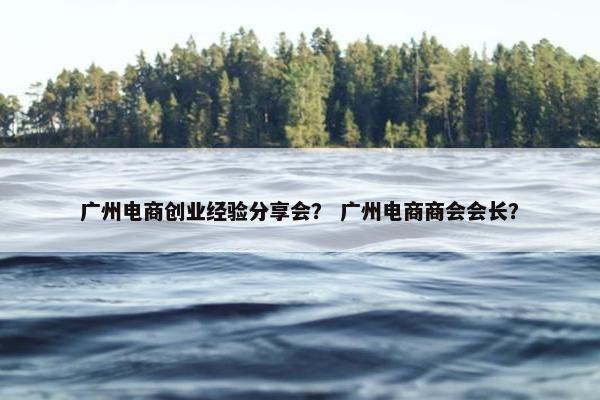 广州电商创业经验分享会？ 广州电商商会会长？