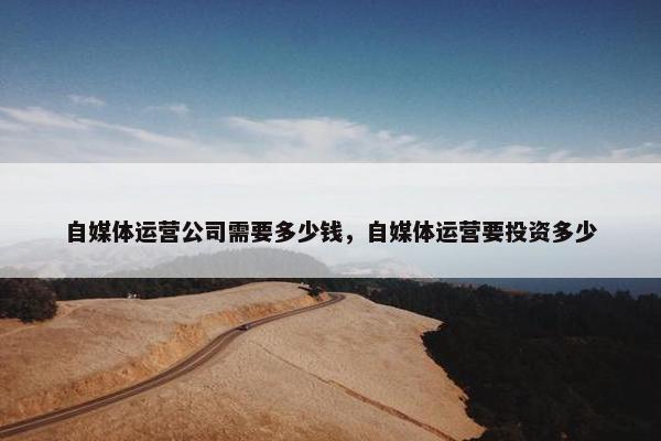 自媒体运营公司需要多少钱，自媒体运营要投资多少