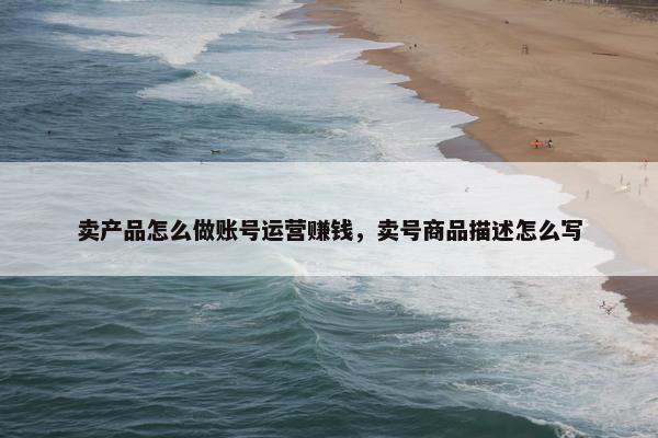 卖产品怎么做账号运营赚钱，卖号商品描述怎么写