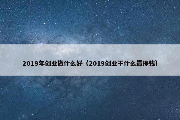 2019年创业做什么好（2019创业干什么最挣钱）