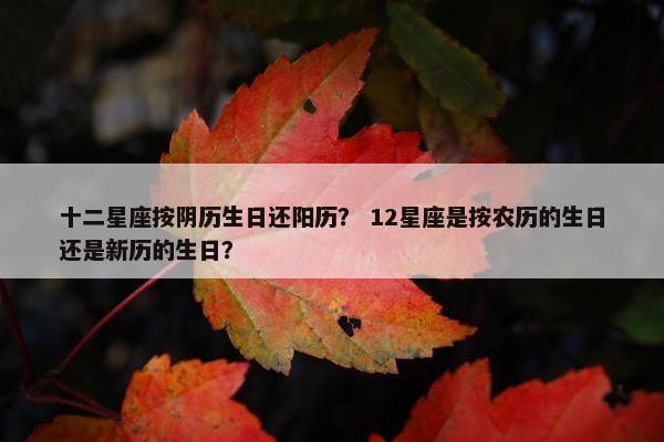 十二星座按阴历生日还阳历？ 12星座是按农历的生日还是新历的生日？