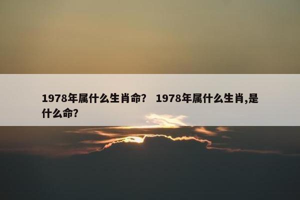 1978年属什么生肖命？ 1978年属什么生肖,是什么命？
