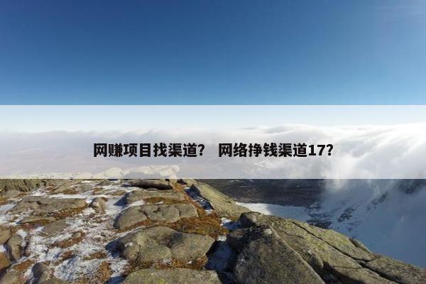 网赚项目找渠道？ 网络挣钱渠道17？
