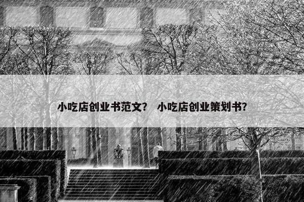 小吃店创业书范文？ 小吃店创业策划书？