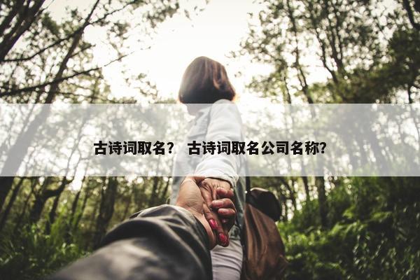 古诗词取名？ 古诗词取名公司名称？