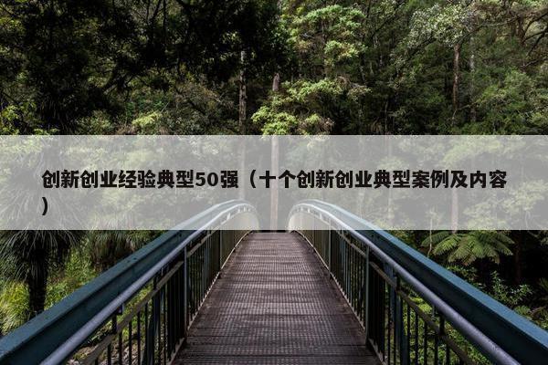 创新创业经验典型50强（十个创新创业典型案例及内容）