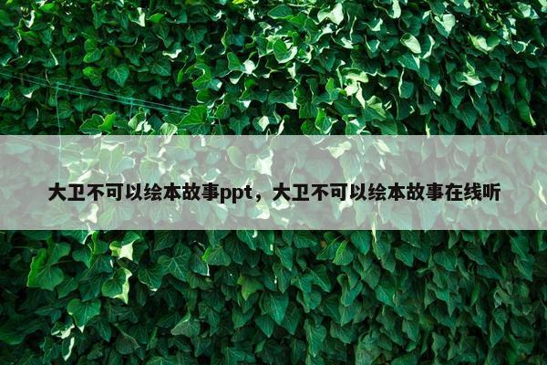 大卫不可以绘本故事ppt，大卫不可以绘本故事在线听