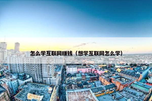怎么学互联网赚钱（想学互联网怎么学）