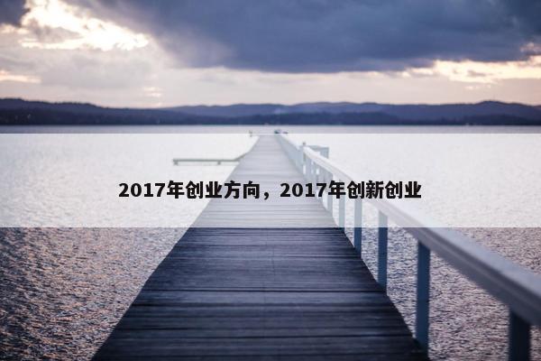 2017年创业方向，2017年创新创业