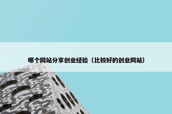哪个网站分享创业经验（比较好的创业网站）