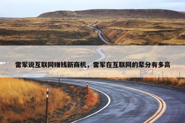 雷军说互联网赚钱新商机，雷军在互联网的辈分有多高