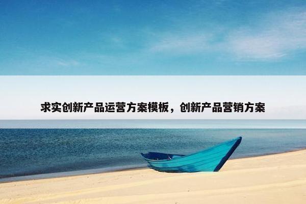 求实创新产品运营方案模板，创新产品营销方案