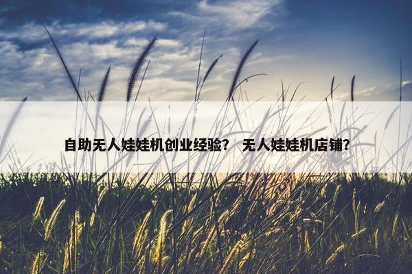 自助无人娃娃机创业经验？ 无人娃娃机店铺？
