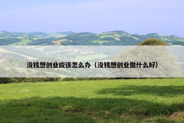 没钱想创业应该怎么办(没钱想创业做什么好)