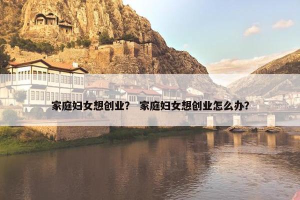 家庭妇女想创业? 家庭妇女想创业怎么办?