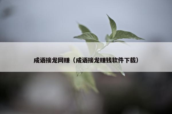 成语接龙网赚（成语接龙赚钱软件下载）